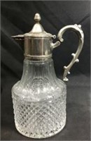 Pewter top Wine Decanter Measures 10 inches tall
