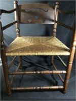 Vintage Rush, Cane Seat Chair 33 inches high