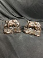 Two Brass Sporting Dogs Bookends marked JB 1601