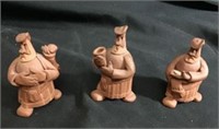 Three Handmade Pottery Figures made by COULL