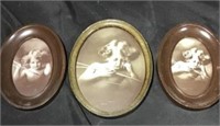 Three vintage picture frames