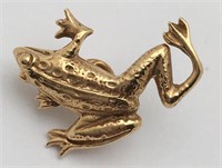 14k Gold Frog Pin