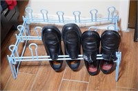 2 Black Rockport Loafers w/ Shoe Rack