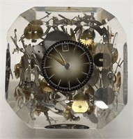 Lucite Clock Parts Paper Weight