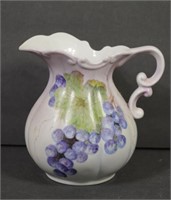 Signed Hand Painted Grape Pitcher