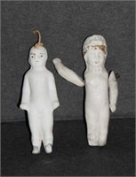 2 German Porcelain Miniature Dolls