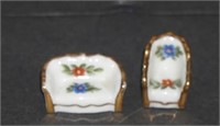 Pair of Miniature Limoges Porcelain Furniture