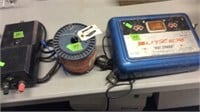 2 ELECTRIC FENCE CHARGERS & ROLL OF WIRE