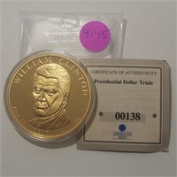 American Mint Gold Plated Pres. Dollar Trials