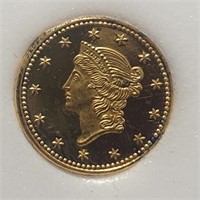 1849 (COPY) Gold Dollar Coin, Capsuled
