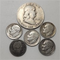 US Silver Coins Bundle, Dimes/ Half Dollar