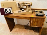 Singer Sewing Machine, Sewing Table and Notions