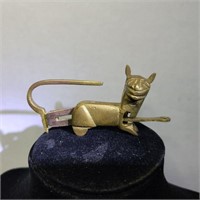 Collectible Vintage Brass Cat Cabinet Lock