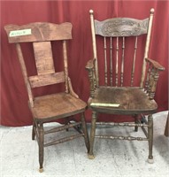 Pair of Vintage wooden Chairs - Some repairs