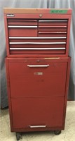 2-piece Rolling Toolbox Combo - Main unit is a