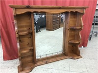 Over mantle/dresser style wood Mirror and Shelf