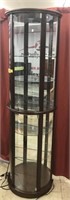 Semicircular wood and glass Display Cabinet with