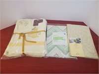 Assorted Towels and Tablecloth - Green Tablecloth