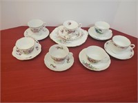 (7) Teacup Sets - one is Royal Albert and