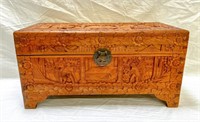 Asian Carved Trunk/Box approx 10.5x21x9.5