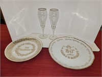 Decorative Anniversary Plates, 30th and 50th, (2)