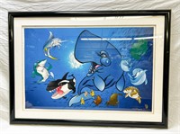 Framed Wyland "Spouty and Friends" 2000, approx