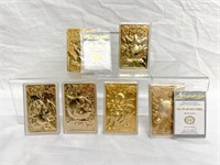 Set B, 6 Pokemon Gold-Plated Trading Cards,