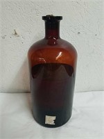 12.25-in vintage brown bottle with cork has