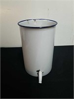 Vintage enamel container with spout 7.5 in