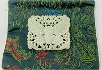Chinese Celadon Jade Butterfly Disk
