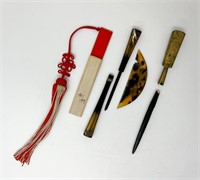 Japanese Meiji Hair ornament collection: comb,