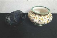 Brantford Pottery Pig and decorative pot made in
