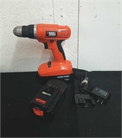 Black & Decker cordless drill with battery and