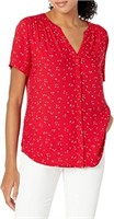SIZE XL AMAZON ESSENTIALS RED WOVEN BLOUSE $25