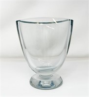 Signed crystal vase, approx 7x5x3.