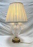 Heavy Crystal Brass Lamp, Possibly Waterford