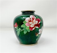 Small Japanese Cloissone Vase, approx 4" tall