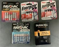 Set of 5 packs of AAA batteries 30+ pcs total est