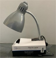 Clip on Lamp adjustable gooseneck -gray