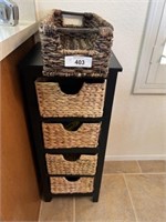 3 Drawer Stand With Wicker Basket