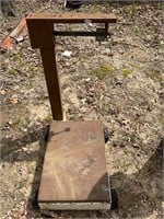Vintage platform scales with weights