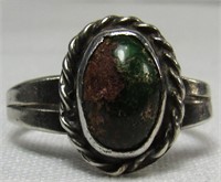 VINTAGE NATIVE STERLING TURQUOISE RING*SZ 5