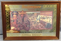 VINTAGE 1981 BUDWEISER FRAMED MIRROR*KINGS AFRICA