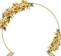 Fomcet 8FT Large Gold Round Backdrop Stand Metal