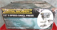 CENTRAL MACHINERY 1/2"-5 SPEED DRILL PRESS *MIP