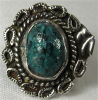 VINTAGE NATIVE AMERICAN TURQUOISE RING*SZ 5