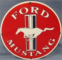 FORD MUSTANG ROUND METAL SIGN