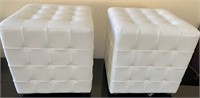 11 - PAIR OF MATCHING CUBE OTTOMANS