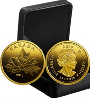 2019 25-Cent Pure Gold Leaf Coin