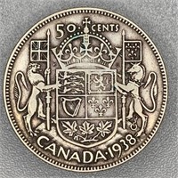 1938 RCM Silver 50 Cent Piece
